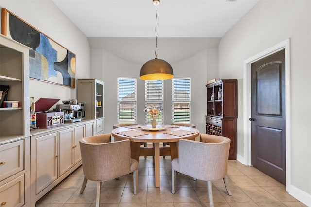 dining room with light tile patterned floors