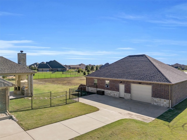 exterior space with a lawn