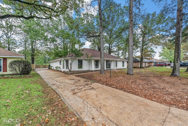 view of single story home