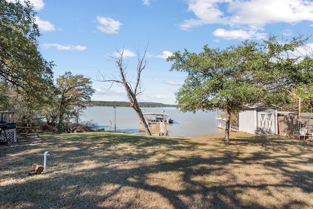 exterior space with a dock