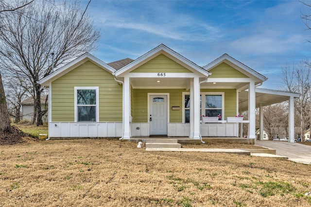 view of front of home with a porch