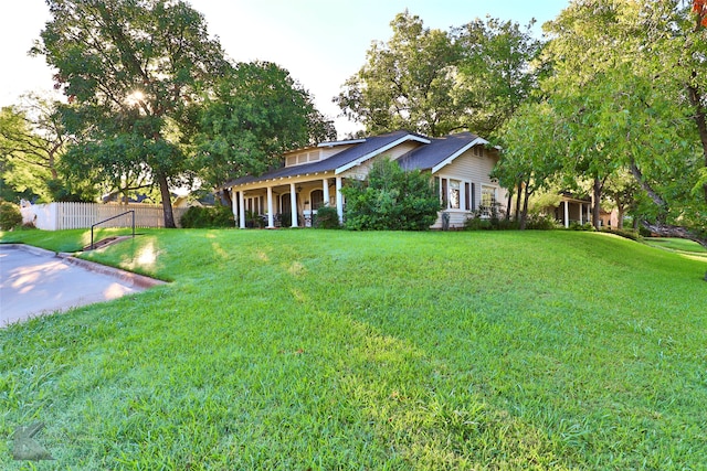 exterior space with a front yard