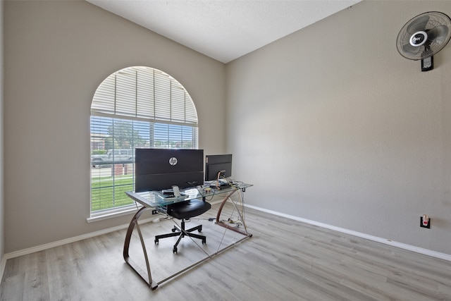 office with hardwood / wood-style floors