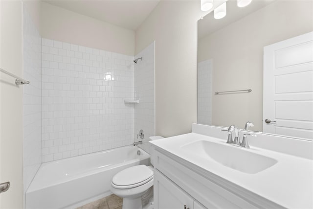 3208 Andesite Rd, Mckinney, TX 75071 - full bath featuring toilet, shower / washtub combination, vanity, and tile patterned floors