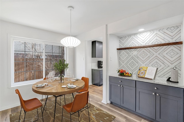 dining room featuring light hardwood / wood-style flooring