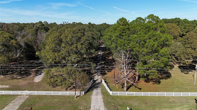 aerial view with a rural view