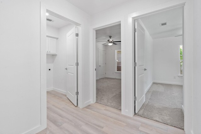 hallway featuring light hardwood / wood-style floors