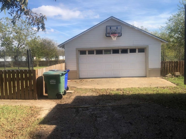 view of garage