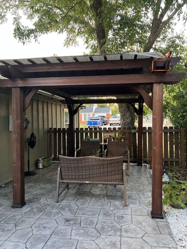 view of patio / terrace with a gazebo