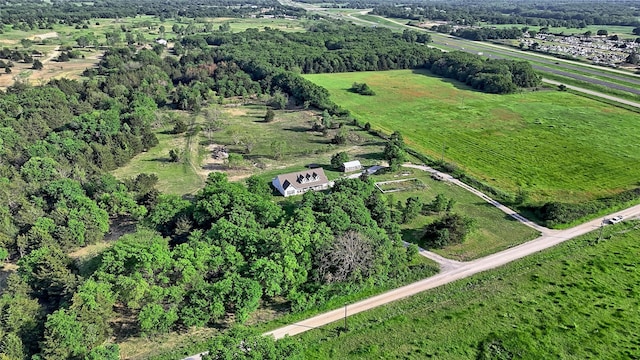 aerial view with a rural view