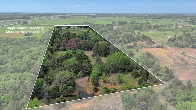 drone / aerial view featuring a rural view