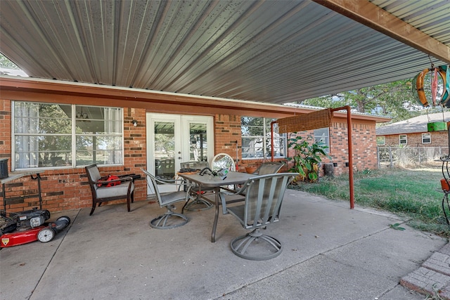 view of patio / terrace featuring french doors