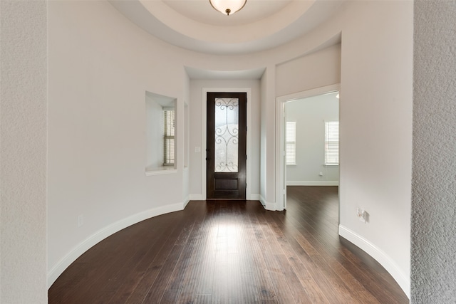 foyer featuring dark hardwood / wood-style floors