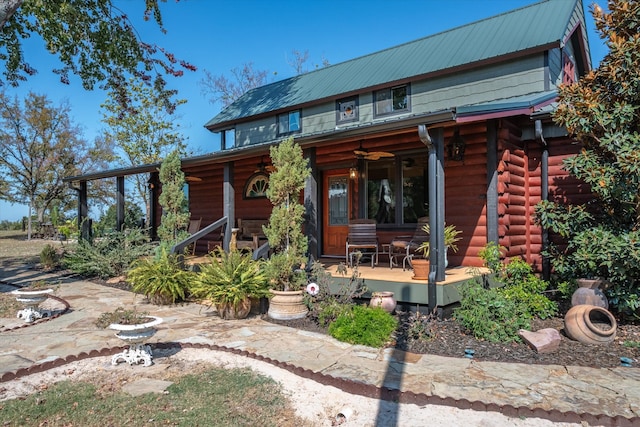 cabin with covered porch