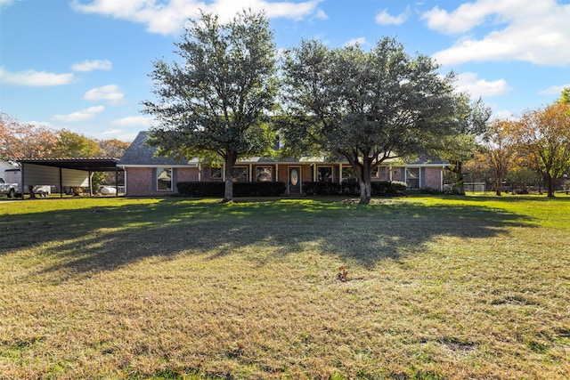 view of yard with a carport