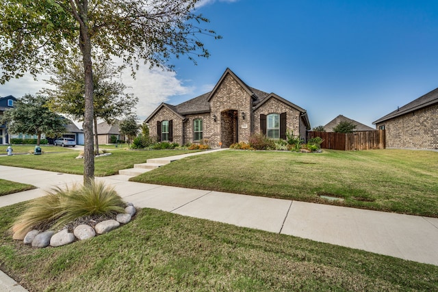 view of front of home featuring a front yard