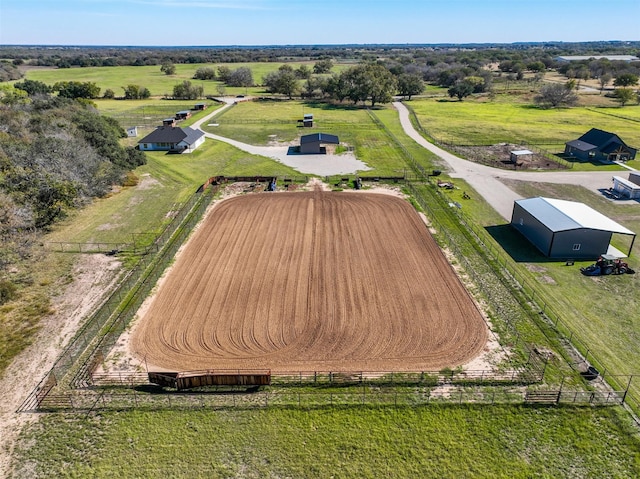 aerial view featuring a rural view