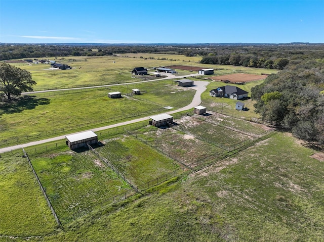 drone / aerial view with a rural view