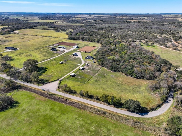 drone / aerial view with a rural view