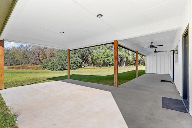 view of patio / terrace with ceiling fan