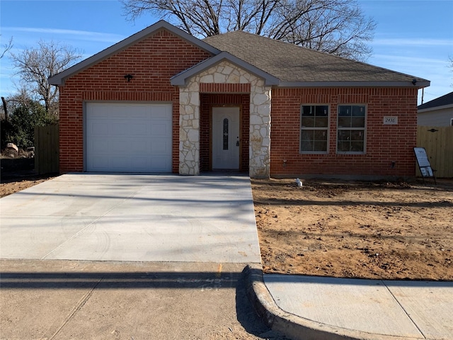 view of front facade with a garage