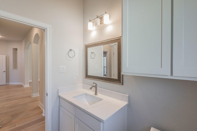 609 Keel Way, Azle, TX 76020 - bathroom with vanity and wood finished floors