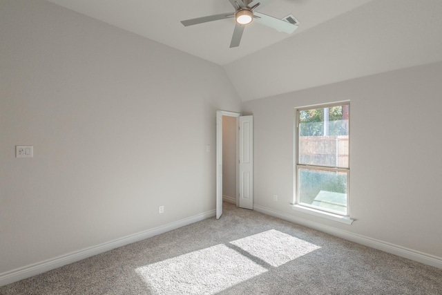 609 Keel Way, Azle, TX 76020 - unfurnished bedroom featuring light colored carpet, a ceiling fan, and lofted ceiling