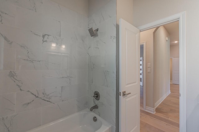 609 Keel Way, Azle, TX 76020 - bathroom with shower / bath combination and wood finished floors