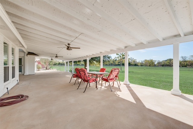 view of patio / terrace with ceiling fan