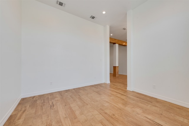 empty room featuring light wood-type flooring