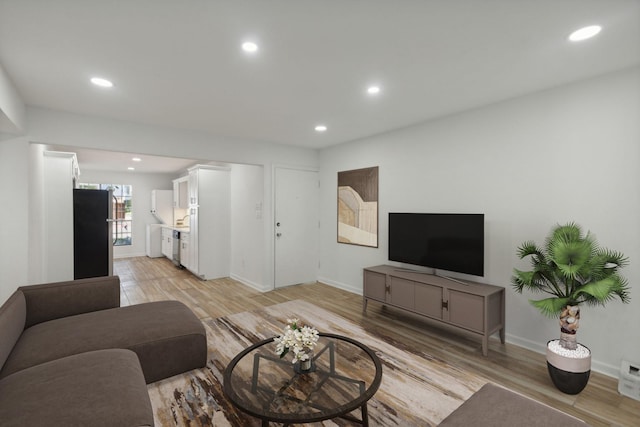 living room featuring light hardwood / wood-style floors