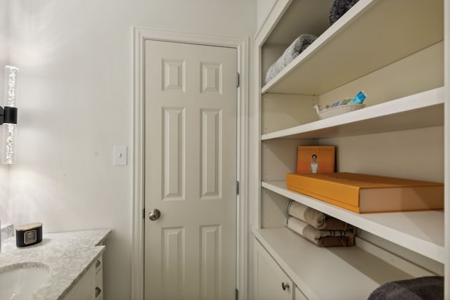 storage area with a sink