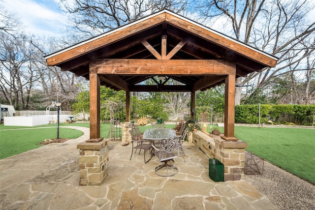 view of patio / terrace featuring a gazebo