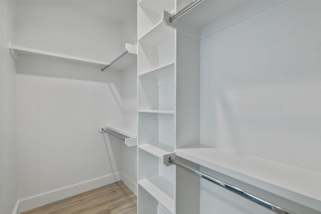 spacious closet with light wood-type flooring