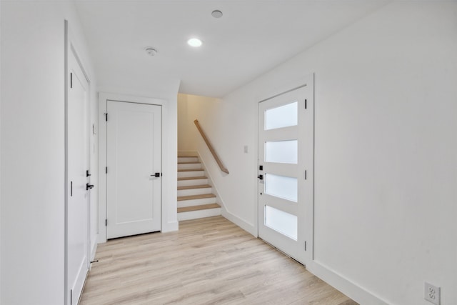 entrance foyer featuring light hardwood / wood-style flooring