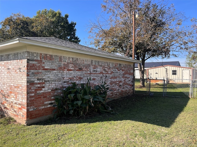 view of property exterior with a yard