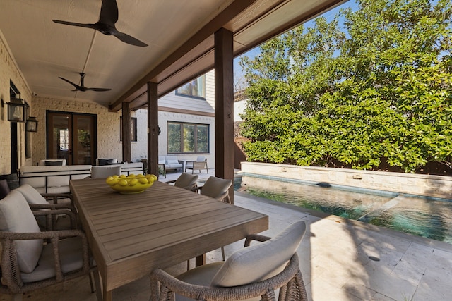 view of patio / terrace with ceiling fan