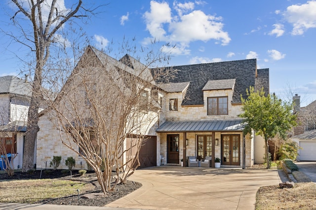 view of front of home featuring french doors