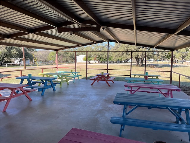 view of community with a patio area