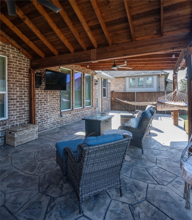 view of patio with a trampoline