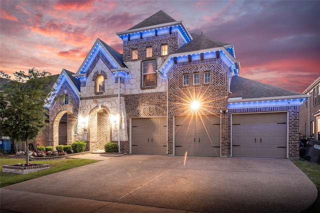 view of front of house featuring a garage