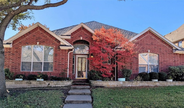 view of front facade with a front lawn