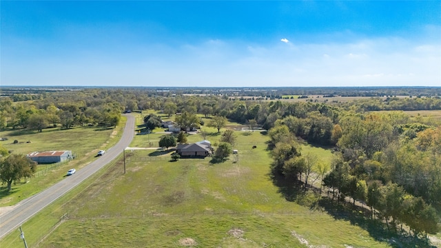 drone / aerial view with a rural view