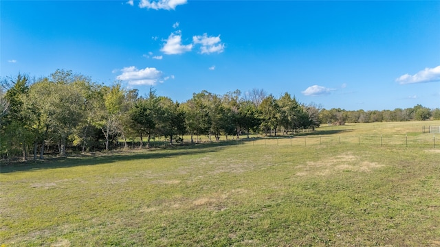 view of yard with a rural view