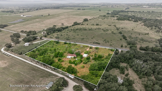 drone / aerial view featuring a rural view