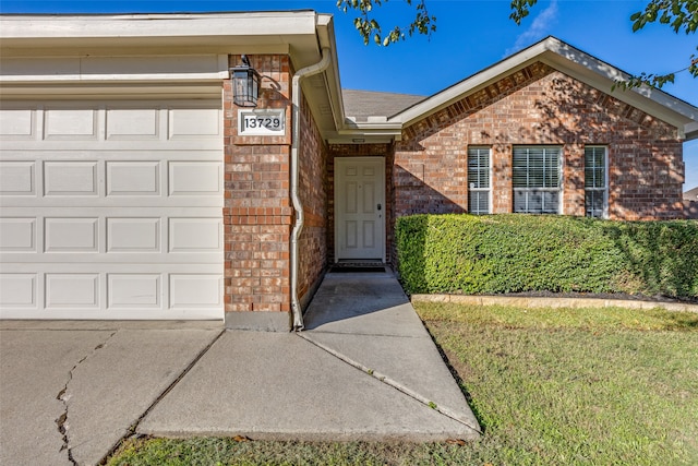 property entrance featuring a garage