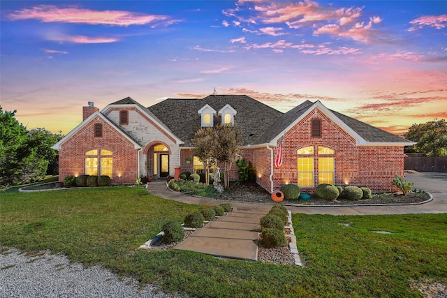 view of property with a lawn