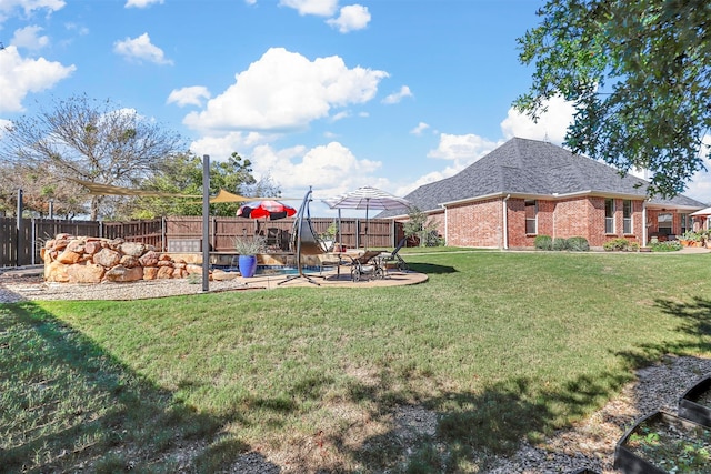 view of yard with a patio area