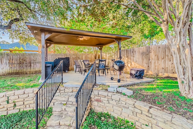 view of patio with area for grilling