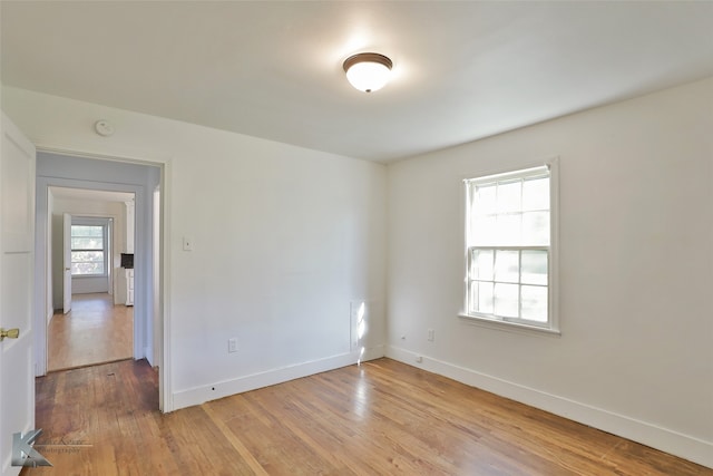 unfurnished room featuring light hardwood / wood-style floors and a wealth of natural light